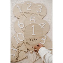 Dery Baby Ahşap Balon Bebek Anı Kartları 1mounth- 1year