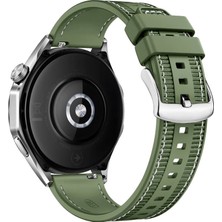Forzacase Huawei Watch Gt4 46MM ile Uyumlu Dikişli Kumaş Görünüm Silikon Kordon Kayış - FC910
