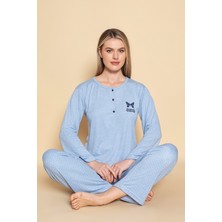 Dreamy Uzun Kollu Desenli Düğmeli Yaka Pijama Takımı