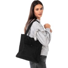 Dzc Kuzenler Avm Kadın Siyah Yumuşak Bez Kumaş Kol ve Omuz Çantası Ağzı Fermuarlı Kadın Çanta