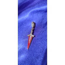 Kırmızı Mineli Kılıç Model Charm-Kolye Ucu