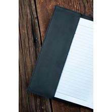 Saraci Leather Craft Hakiki Deri Kaplı Şerit Detaylı Defter