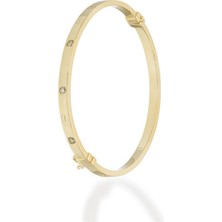 Vida Başı Detaylı Taşlı Altın Bilezik