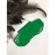 Troyder Gözlük Kılıfı Unisex Yeşil Renk Hakiki Deri