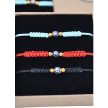 After Times Nazar Boncuklu Bileklik Zarif Tasarımlı Örgü Bileklik Şans Bilekliği Hediye Sevgili