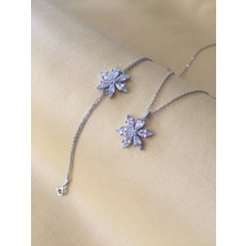 Zeta Jewel Gümüş Kolye ve Bileklik Set