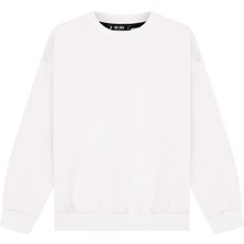Unisex Basic Bisiklet Yaka Içi Polarlı Oversize Sweatshirt