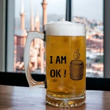 Çılgıntrend I Am Ok! Tasarımlı Arjantin Bira Bardağı Kulplu Bardak