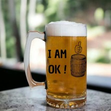Çılgıntrend I Am Ok! Tasarımlı Arjantin Bira Bardağı Kulplu Bardak