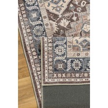 Melaris Halı Vintage Eskitme Bohem Yıkanabilir Şönil Kilim Pamuk Taban Dokuma Halı Oturma Odası Salon Balkon Mutfak Halısı
