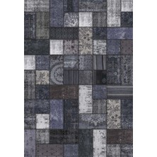 Melaris Halı Uraz Eskitme Patchwork Yıkanabilir Şönil Kilim Pamuk Taban Dokuma Halı Oturma Odası Salon Balkon Mutfak Halısı