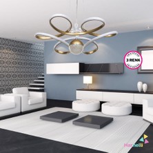 Harnelli 3 Renk Yanabilen Şeker Camlı Modern Ledli Avize