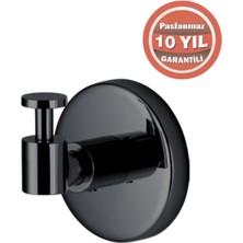 Çelik Banyo Paslanmaz Pirinç Flora Askılık Tekli Mat Siyah