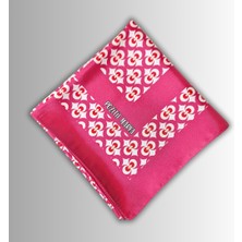 Pembe Eşarp Ipeksi Twill Saten Çintemani Desenli