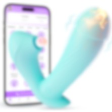 Feel Shop Şarjlı Telefon Kontrollü Isıtmalı G-Spot Klitoris Emiş Uyarıcı Yapay Penis Giyilebilen Vibratör