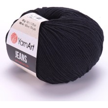 Yarnart Yarn Art Jeans 53 Siyah Amigurumi Örgü ipi Hırka Örgü ipi Bebek ipi Punch ipi 3'lü Paket