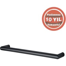 Çelik Banyo Paslanmaz Pirinç Flora Küvet Kolu Rozetsiz 50CM Mat Siyah