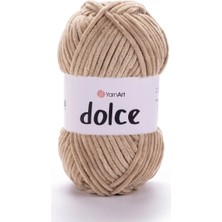 Yarnart Dolce - Kadife El Örgü ipi Koyu BEJ-747