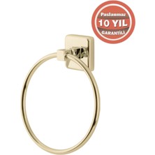 Çelik Banyo Paslanmaz Pirinç Kumru Yuvarlak Havluluk Altın Sarı Gold