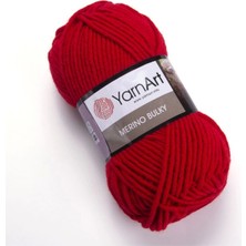 Yarnart Merıno Bulky - El Örgü ipi KIRMIZI-156