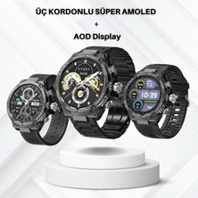 Watch 4 Rw 56 Curved Amoled Ekran 3 Kordon Akıllı Saat Akıllı Saat Ios ve Android Uyumlu