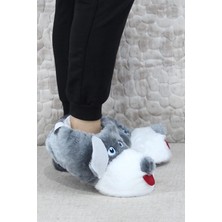 Fort Sevimli Köpek Figürlü Peluş Panduf Hayvanlı Yumuşak Kadın Panduf