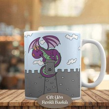 Asilmeydan Şatoda Duran Yaramaz Ejderha Basılı Kupa Bardak HEDIYELIK-49730