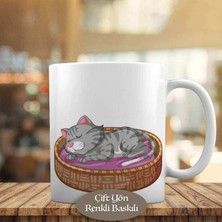 Asilmeydan Yatağında Uyuyan Miskin Kedi Kupa Bardak HEDIYELIK-1308-24026