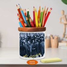 Asilmeydan Mustafa Kemal Atatürk Ahşap Seramik Kalemlik - s241