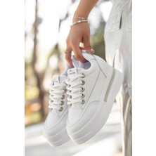 Shemard Lulu Beyaz Cilt Bağcıklı Spor Ayakkabı