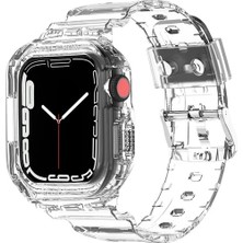 Dmay Apple Watch Ultra - 49MM Uyumlu 2in1 Tam Koruma Silikon Kordon Kılıf