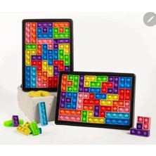 Popitli Tetris Silikon Oyuncak, Popitli Puzzle Duyusal Oyuncak, 3D Building Blocks, Bpa Free