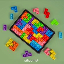 Popitli Tetris Silikon Oyuncak, Popitli Puzzle Duyusal Oyuncak, 3D Building Blocks, Bpa Free