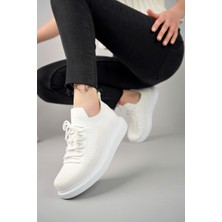Nateli CH307 Rt Tricot Kadın Ayakkabı Beyaz