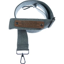 Gri Renk, Kanvas Çantalar Için Kişiye Özel, 140 Cm, Omuz Askısı, Arkadaşına Benzersiz Hediye