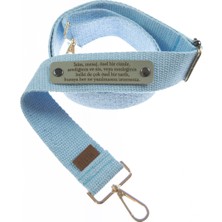 Açık Mavi Renk, Isme Özel Stil Sahiplerine Eşsiz Hediye Omuz Askısı, 120 cm Ayarlanabilir Uzunluk