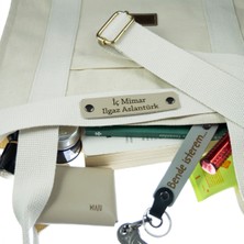 Miaju Krem Renk, Şık Tasarımlı Adınıza Özel Crossbody Çanta Omuz Askısı, 160 Cm Şık Hediyelik