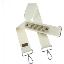 Krem Renk, Her Tarza Uygun Isme Özel Tasarım Çanta Omuz Askısı, 180 cm Şık Hediye Çanta Askısı