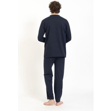 Meri Erkek Mavi Battal Büyük Beden Pamuklu Pijama Takımı ERCA300-283F