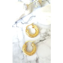 RSBbijuteri Küpe halka altın kaplama 316 L çelik + hediye paket