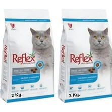 Reflex Yetişkin Kedi Maması 2 kg Hamsili ve Somonlu Lezzet ile 2 Adet Paket