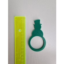 Hobi Kafe Yılbaşı Temalı 8 Li Yeşil Renk Peçete Halkası x Yüzüğü (Sert Plastiktir)
