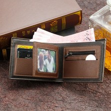 Teenspirite Erkek Cüzdan Deri Iş Katlanabilir Cüzdan Lüks Fatura Katlama Ince Hipster Kredi Kartı Sahipleri Ekler Bozuk Para Çantaları Vintage Walltes (Yurt Dışından)