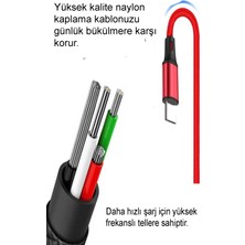 Case World 3 In 1 Çoklu 2AMPER Type-C Micro Lightning 120 cm Hızlı Şarj ve Data Kablosu