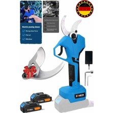 V258 5AH 25MM Çift Kademeli Kömürsüz Blue Akülü Budama Makası ve Budama Makinesi +1 Bıçak Takımı