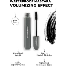 Suya Dayanaklı Yoğun Pigmentasyonlu Hacim Veren Doğal Kıvrımlı Siyah Maskara - Waterproof Mascara