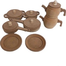 Hedefixtoys Ahşap Oyuncak Tencere Tava Çaydanlık Tabak Seti
