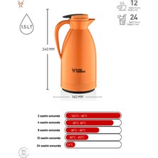 Star Termos Morepse Serisi Cam Termos 1.5 Litre Turuncu STM-6165