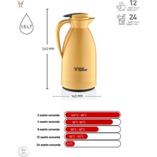 Star Termos Morepse Serisi Cam Termos 1.5 Litre Sarı STM-6165