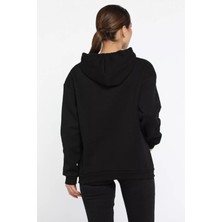 Gülseli Kadın Kapüşonlu Baskılı Şardonlu Sweatshirt